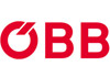 Logo ÖBB Österreichische Bundesbahn: Schriftzug ÖBB in roter Schrift auf weißem Hintergrund.