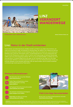 Foto: Tourismusverband Linz: Titelseite der Broschüre Linzer Stadtwanderwege