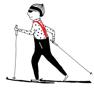 Wintersport Langläufer Illustration